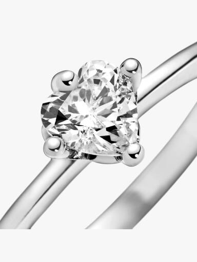 Anel Clear Heart Solitaire