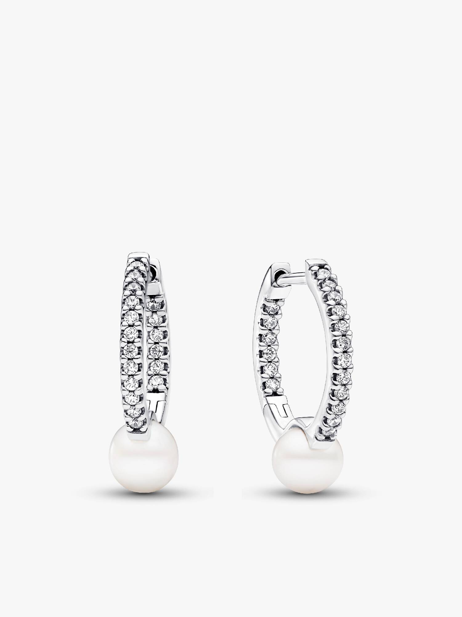 Argolas Pavé Earrings Treated Freshwater Cultured Pearl & Pavé