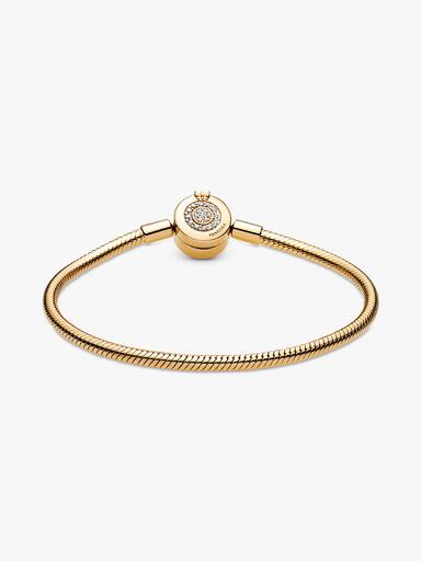Pulseira Malha Snake "O" Coroado Brilhante