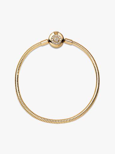 Pulseira Malha Snake "O" Coroado Brilhante