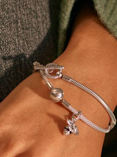 Pulseira com fecho em T malha Snake