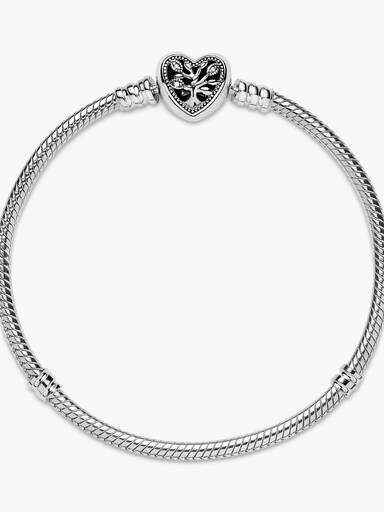 Pulseira Malha Snake Fecho Coração Árvore de Família