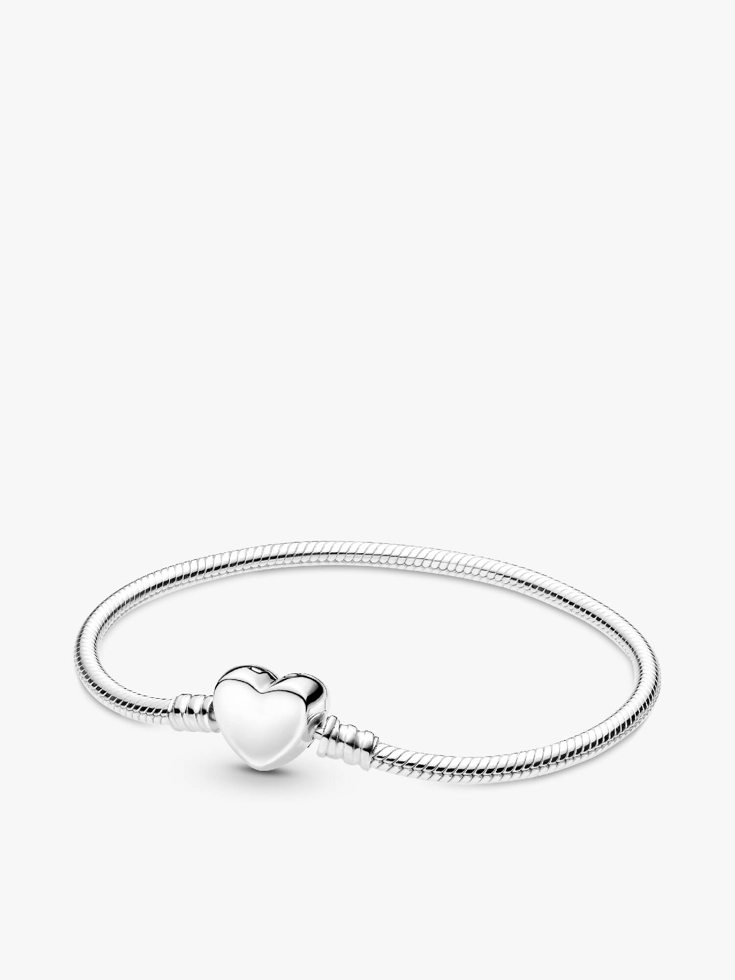Pulseira malha Snake com Fecho Coração Gravável Pandora Moments