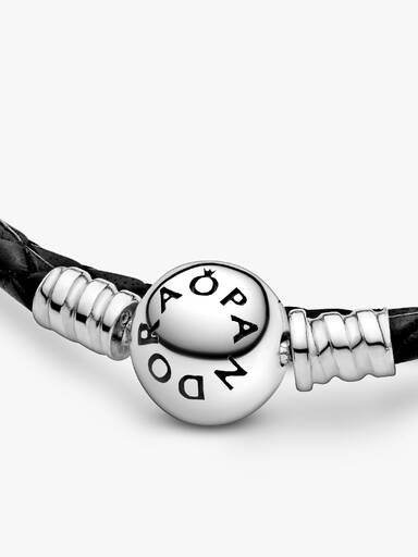 Pulseira de Couro Dupla Preta