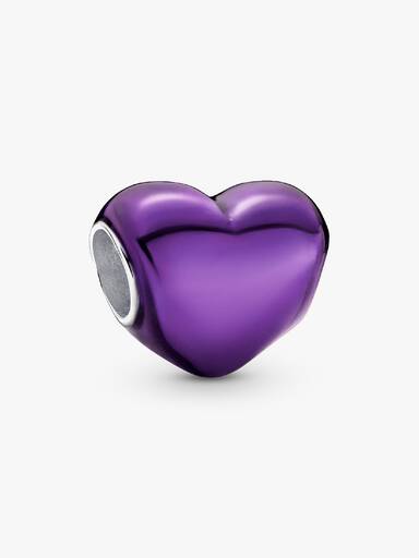 Conta Coração Roxo Metalizado