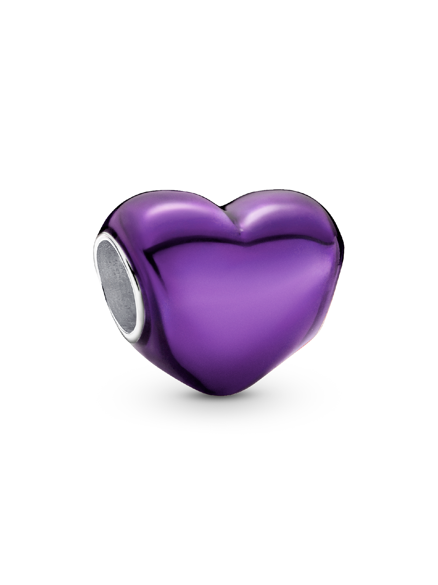 Conta Coração Roxo Metalizado