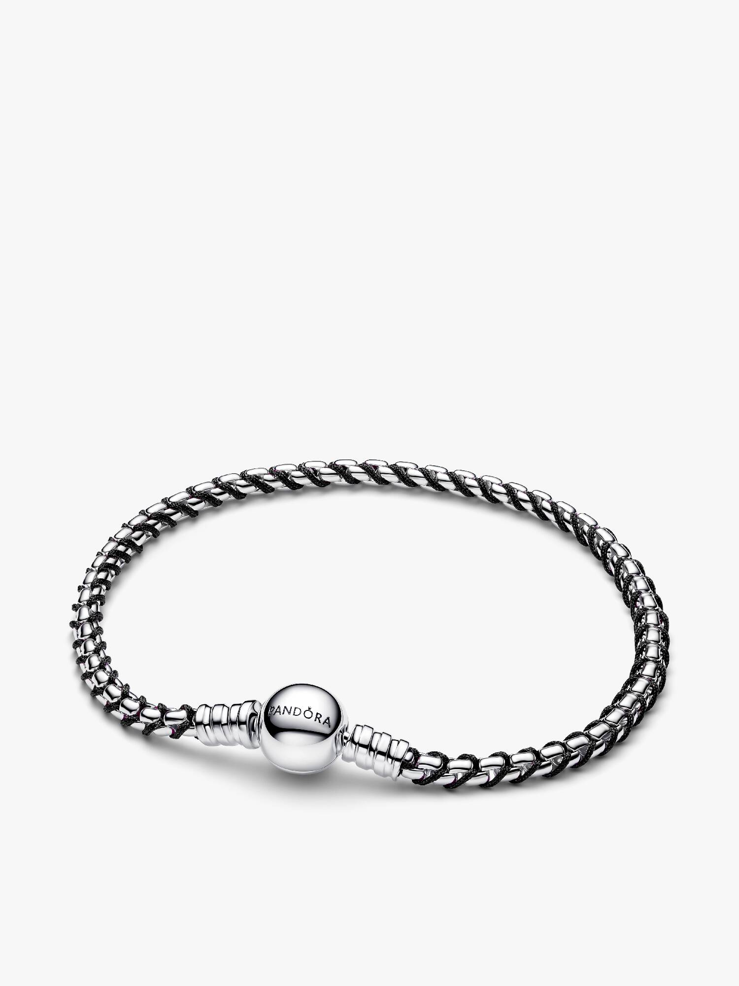 Pulseira de Corrente Caixa Cordão Preto