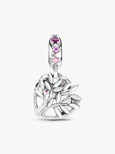 Conta Pendente Coração de Familia Cor-de-Rosa
