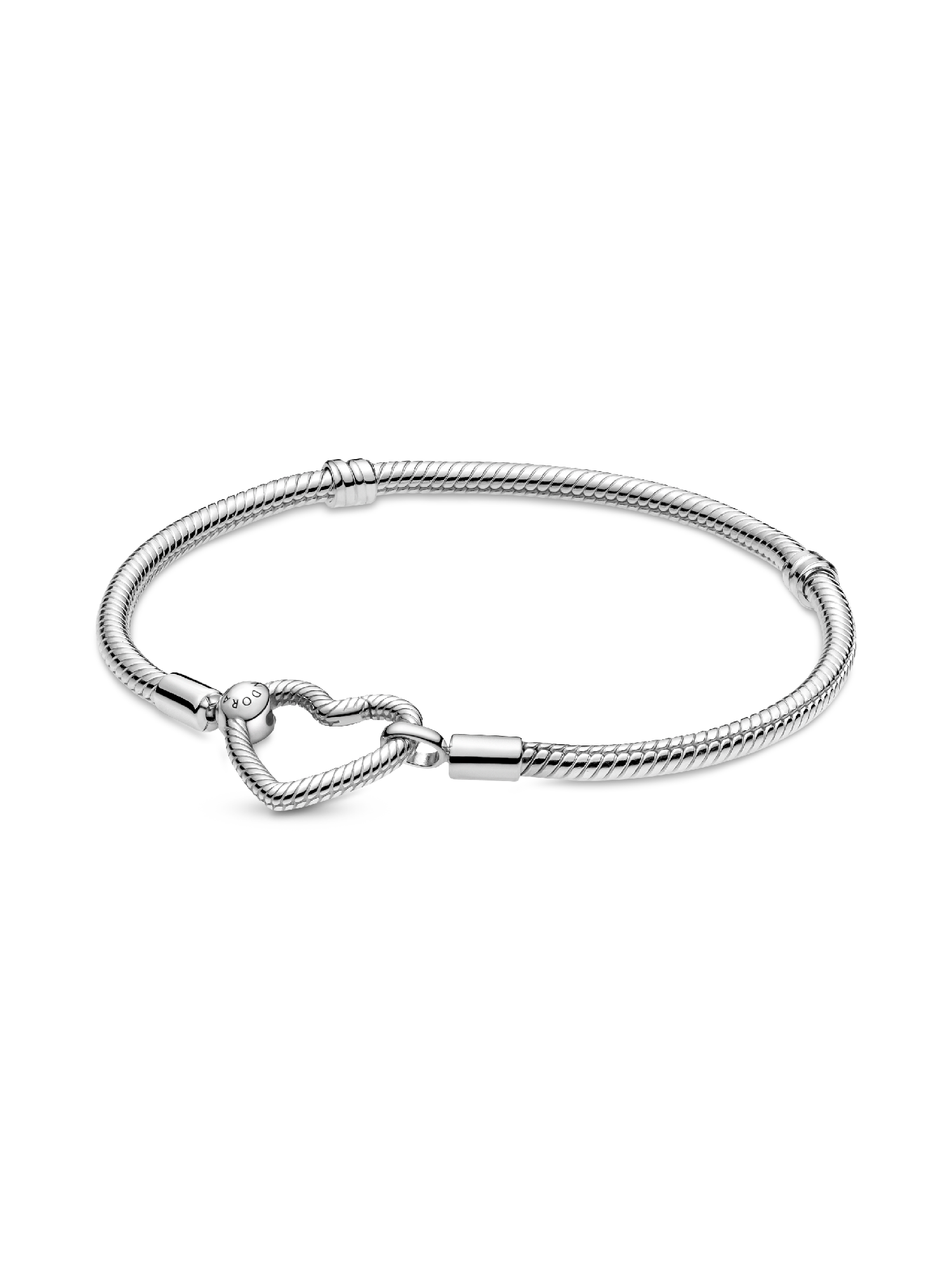 Pulseira Malha Snake Fecho Coração