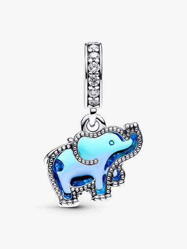 Conta pendente Elefante em vidro Murano azul