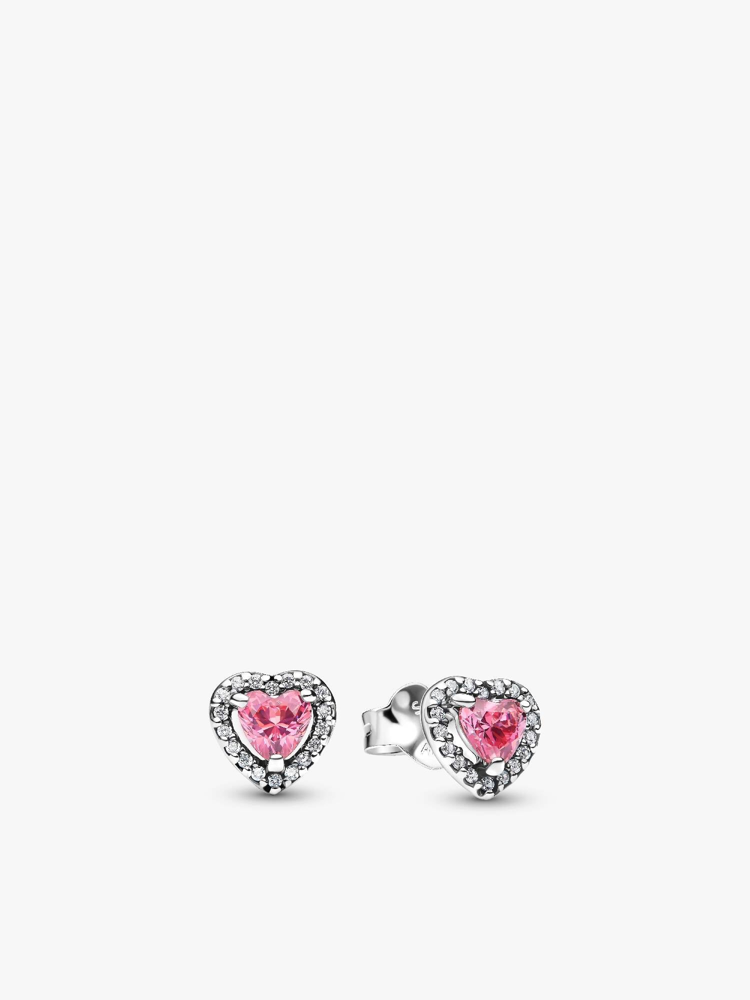 Brincos Espigão Coração Rosa Elevado