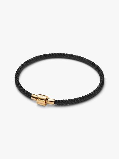 Pulseira Cordão Preto Brilhante