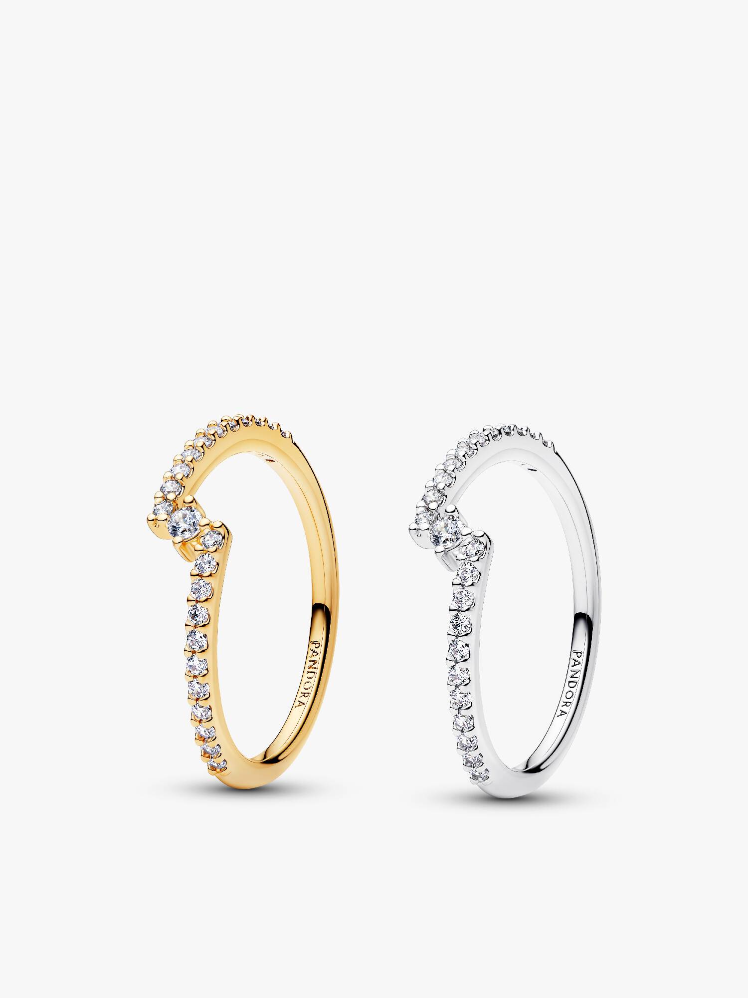 Conjunto de Presente Anéis Divididos Pavé Brilhantes