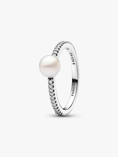 Anel Treated Freshwater Cultured Pearl & Pavé