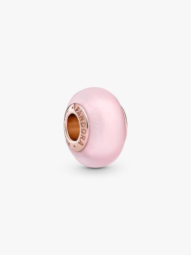 Conta Vidro Murano Rosa Mate