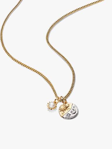 Conjunto de Presente Colar Talismã Sol e Lua