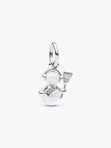 Conta Pendente Boneco de Neve Opalescente
