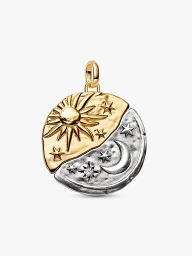 Conta Medalhão Grande Sol e Lua