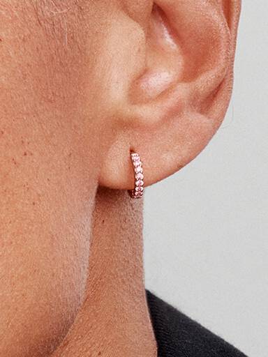 Argolas Huggie Rosa Brilhantes