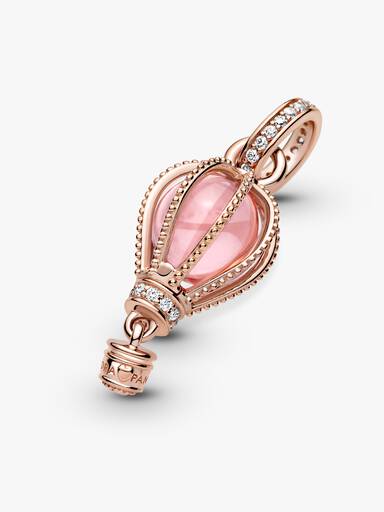 Conta Pendente Balão de Ar Quente Rosa Cintilante