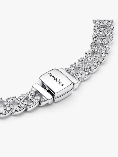 Pulseira de Corrente Cubana Pavé Pandora Timeless