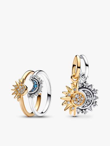 Conjunto de Presente Anel e Conta Sol e Lua Celestial