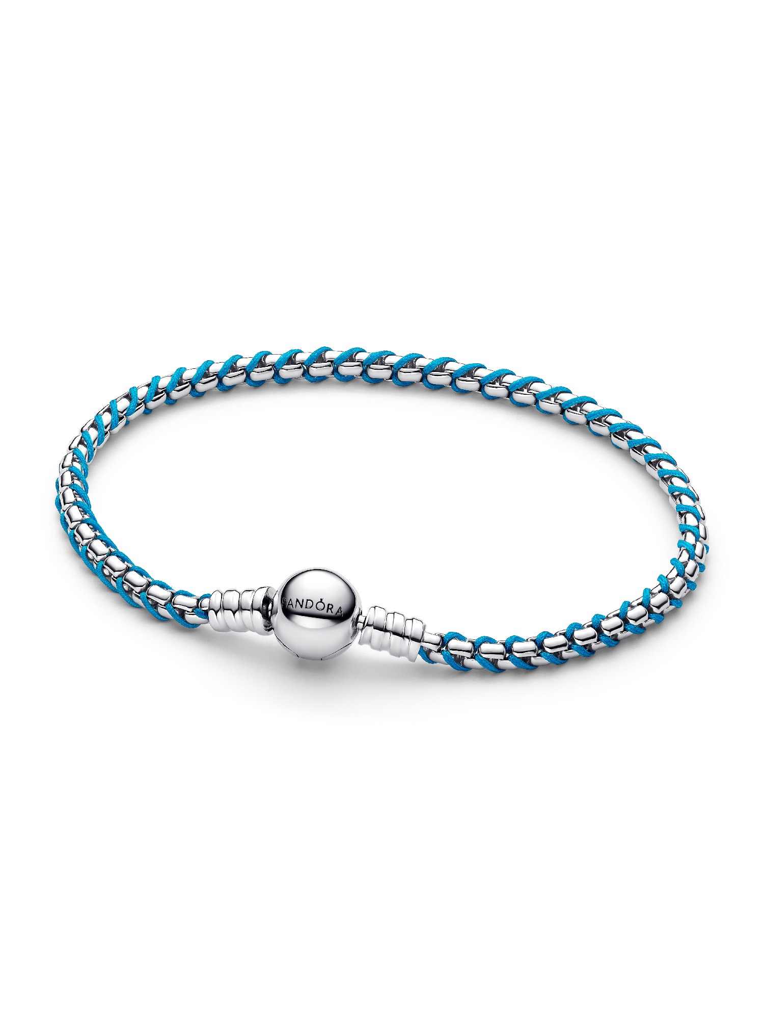 Pulseira de Corrente de Caixa com Cordão Azul