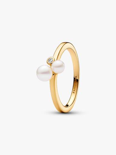 Anel Duo Treated Freshwater Cultured Pearls