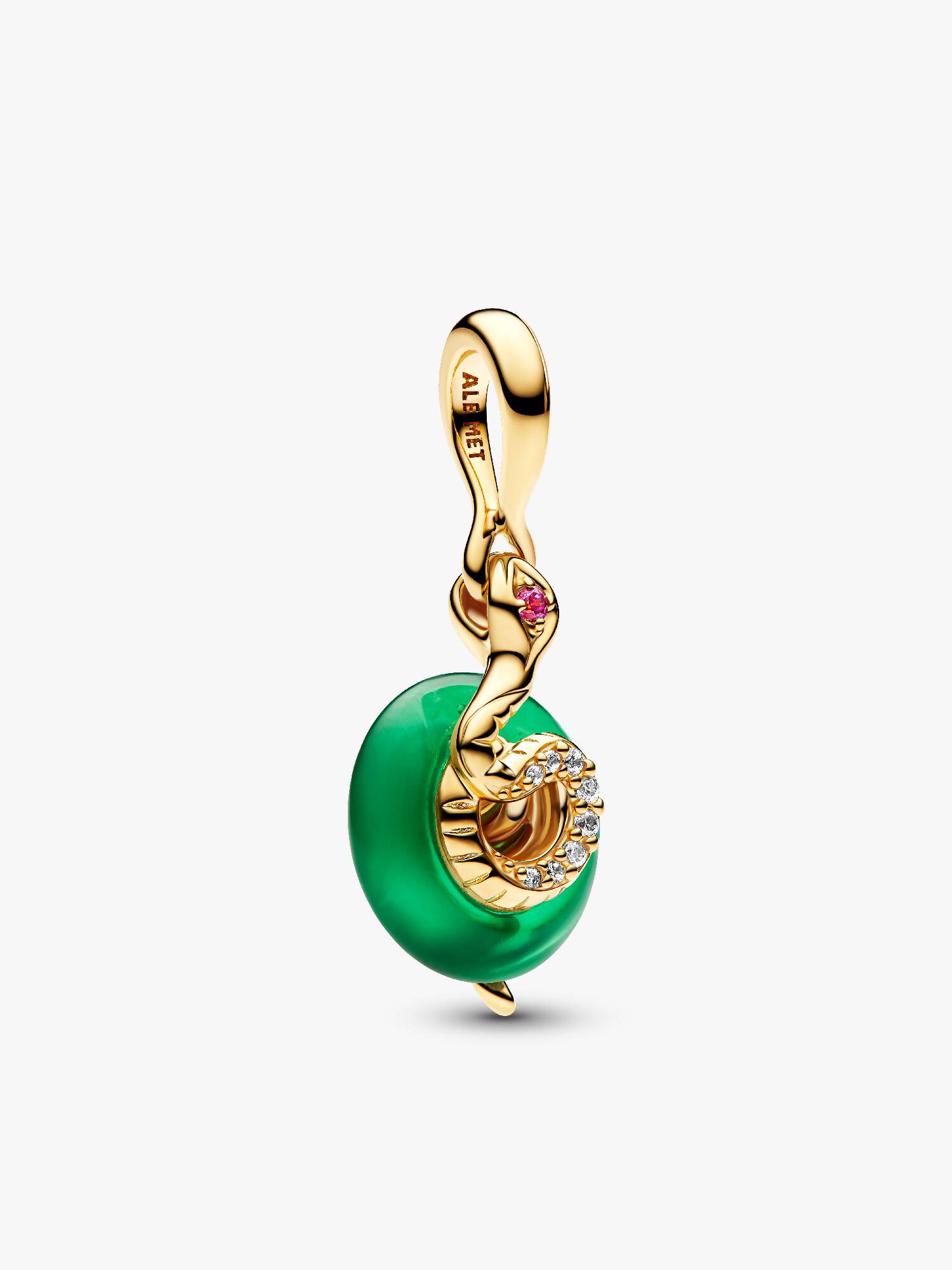 Conta Pendente de Vidro Murano Verde Cobra