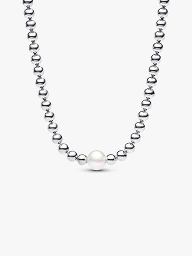 Colar Treated Freshwater Cultured Pearl & Beads