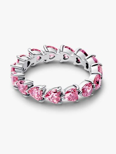 Anel Band Corações Rosas