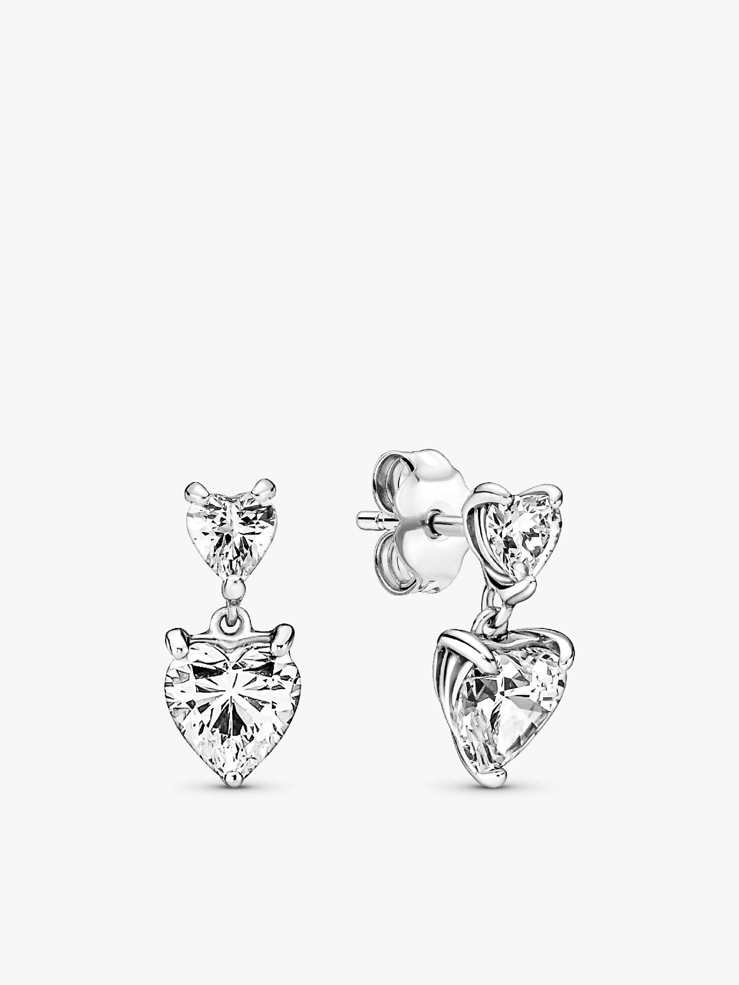 Brincos Double Heart Sparkling