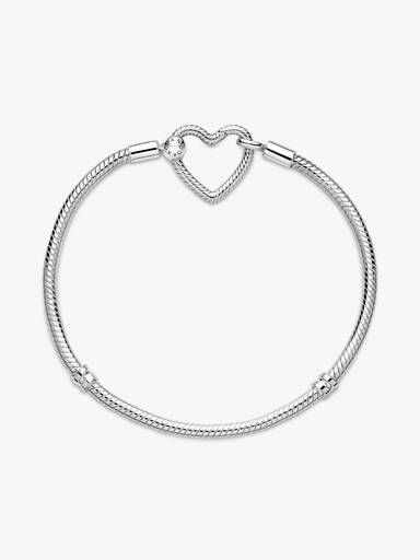 Pulseira Malha Snake Fecho Coração