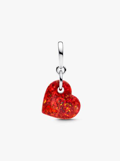 Conta Pendente Coração Vermelho Opalescente