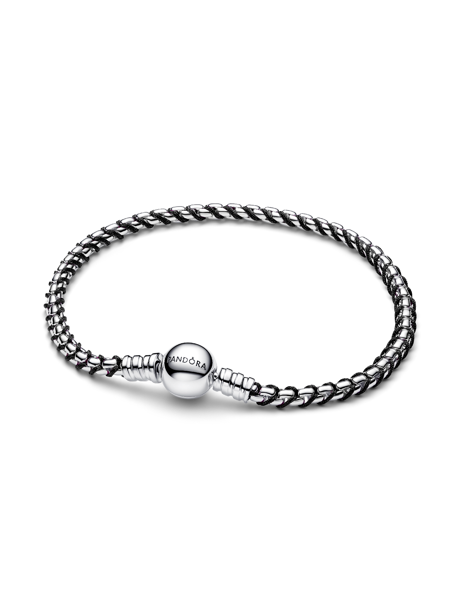 Pulseira de Corrente Caixa Cordão Preto