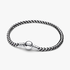 Pulseira de Corrente Caixa Cordão Preto Pulseira de Corrente Caixa Cordão Preto