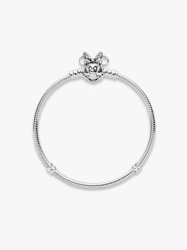 Pulseira de Malha Snake Fecho Minnie Pavé Disney Pandora Moments