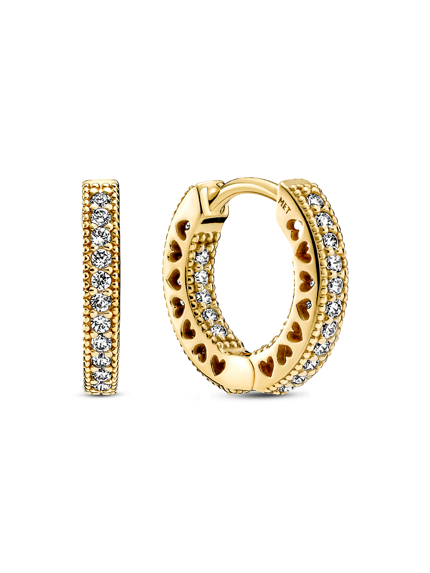 Argolas Pavé Heart Logo