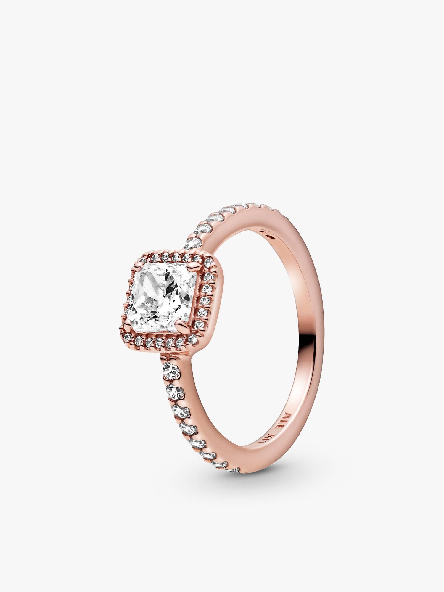 Anel Square Sparkle Halo