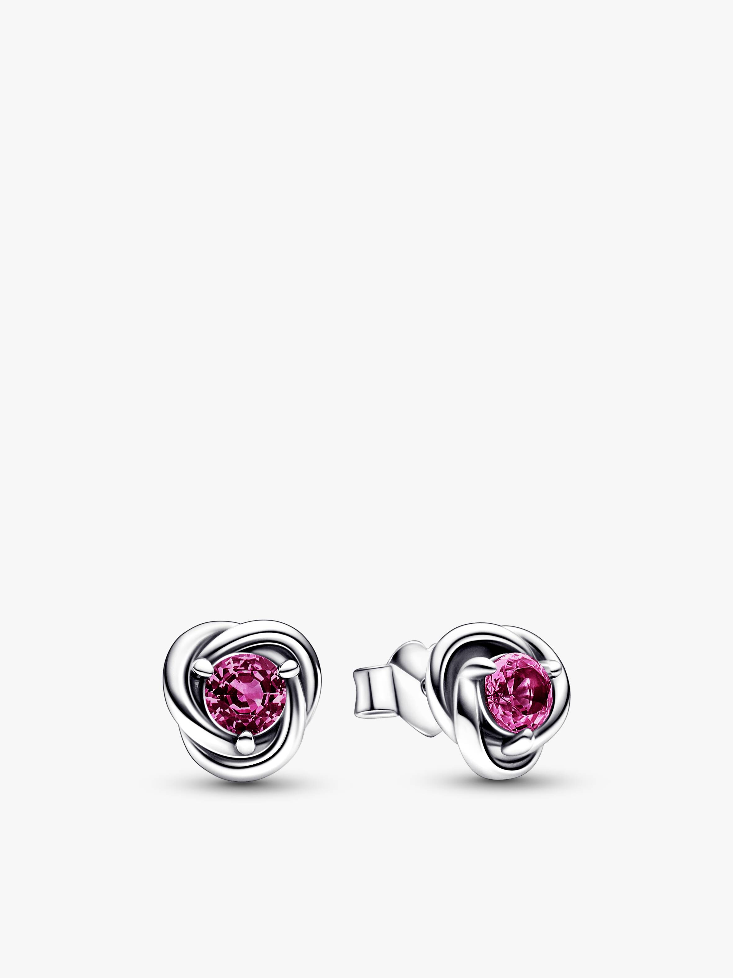Brincos Eternity Circle cor-de-rosa