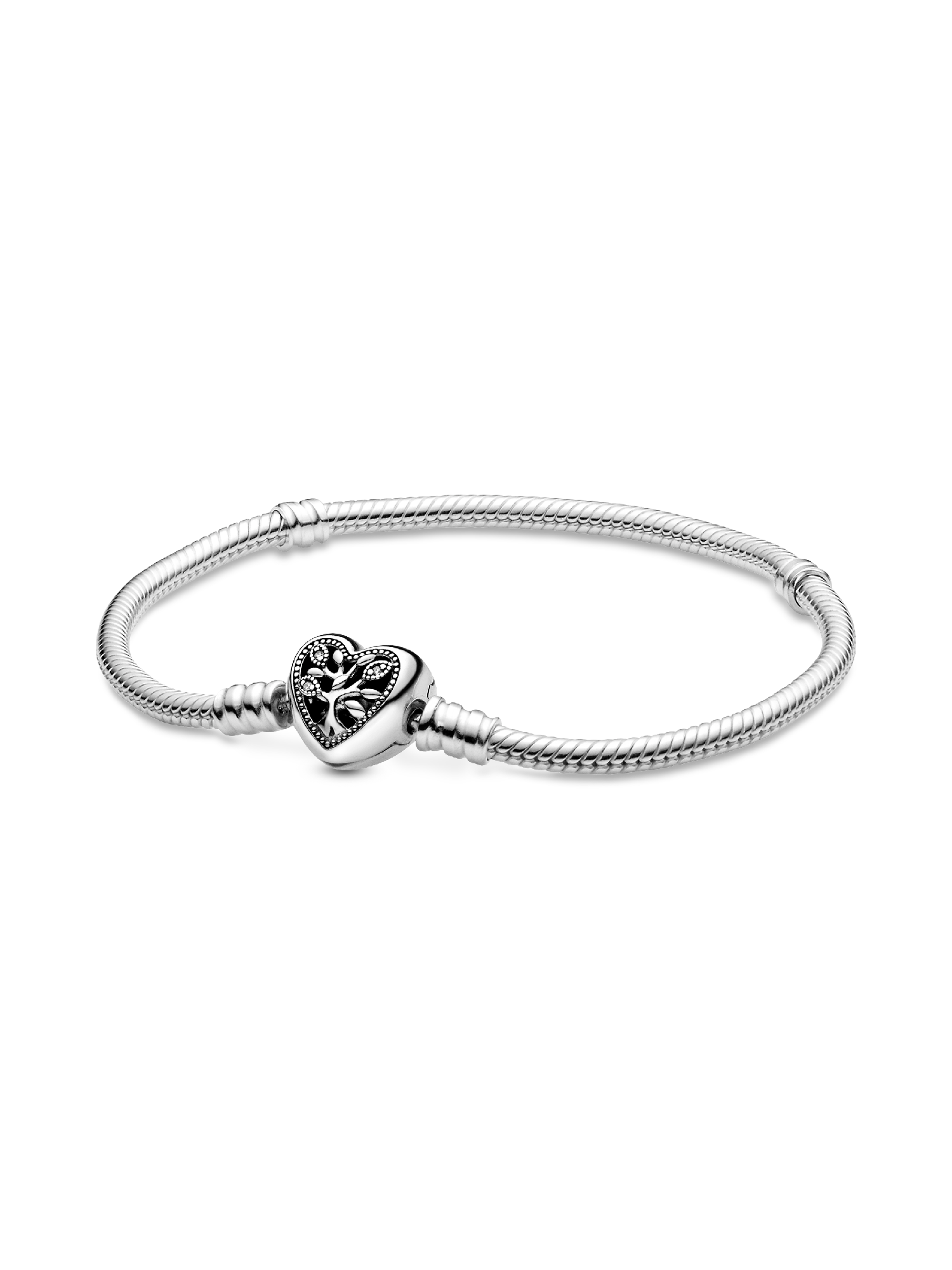 Pulseira Malha Snake Fecho Coração Árvore de Família