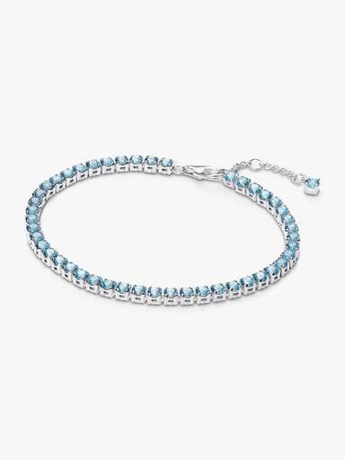 Pulseira de Ténis Azul Claro Brilhante