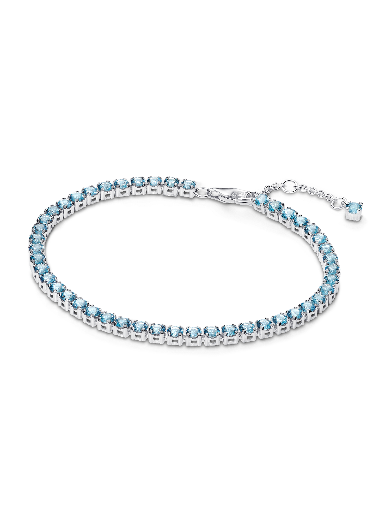 Pulseira de Ténis Azul Claro Brilhante