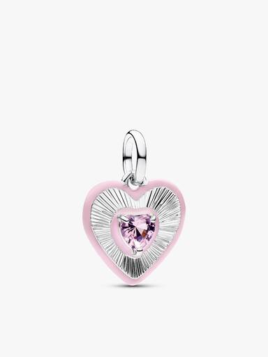 Conjunto Pulseira Coração Rosa