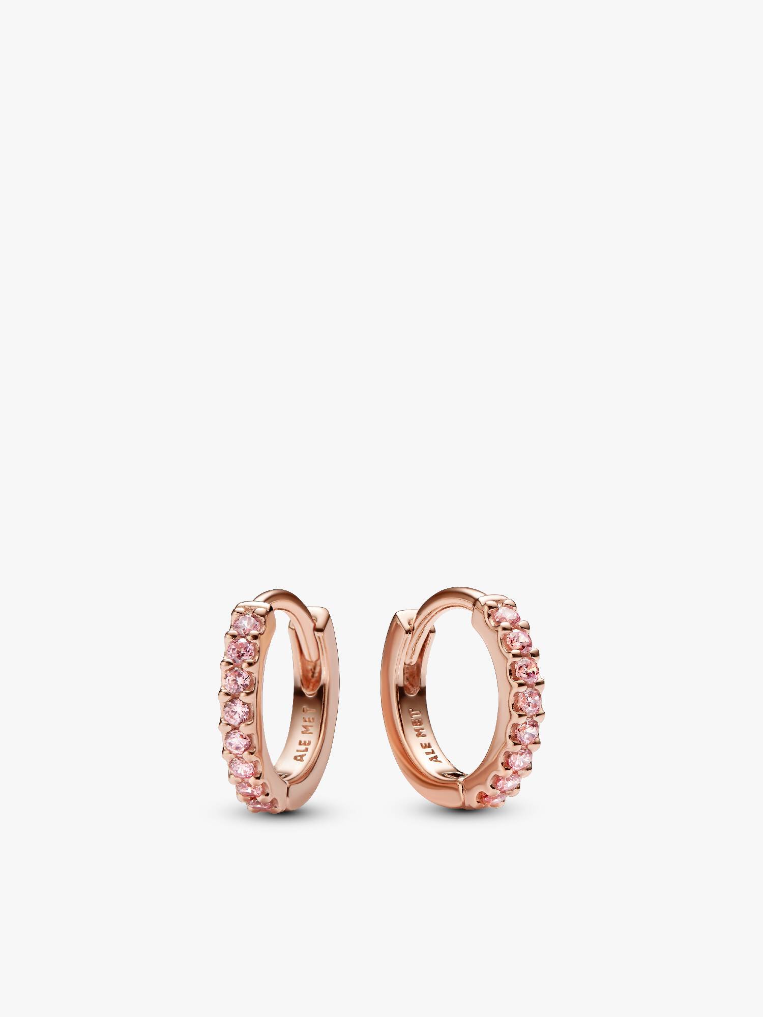 Argolas Huggie Rosa Brilhantes
