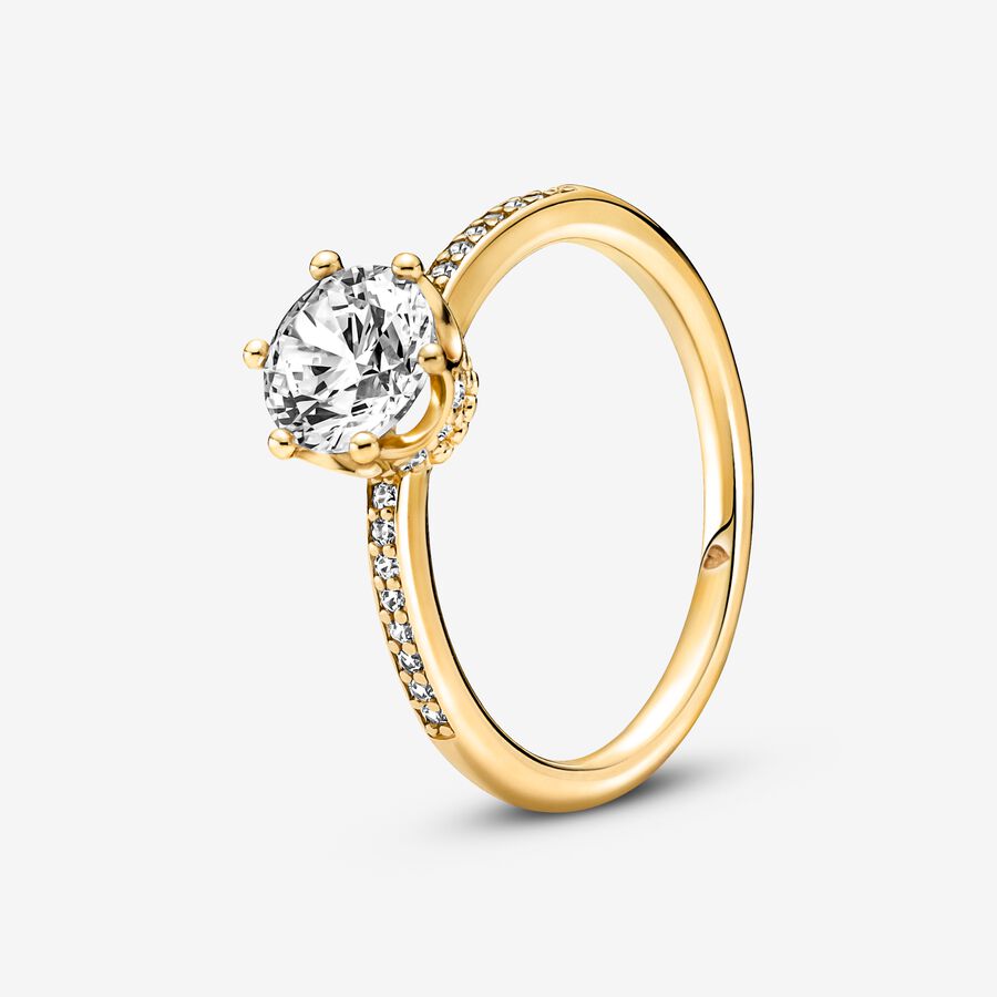 Anel Clear Sparkling Crown Solitaire image number 0