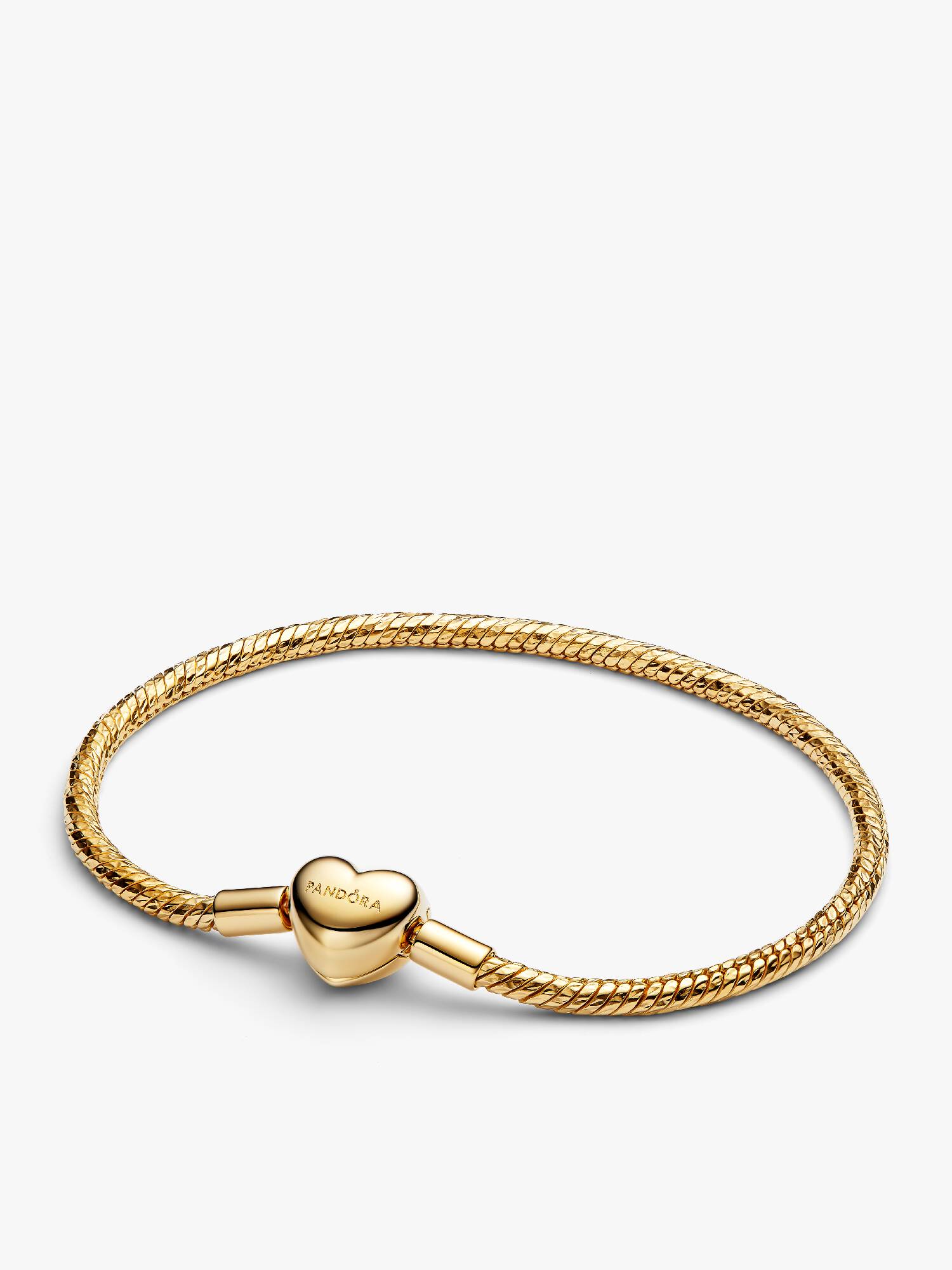 Pulseira Malha Snake Facetada Fecho Coração
