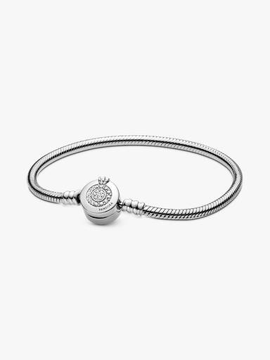 Pulseira Malha Snake "O" Coroado Brilhante