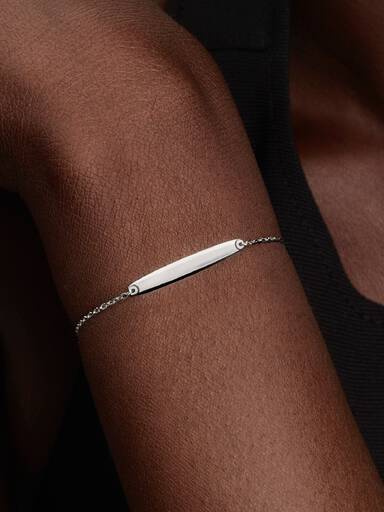 Pulseira de Corrente com Barra Gravável