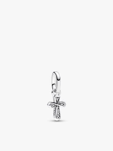Conjunto de Presente Pulseira com Charm Mini Cruz Brilhante Pandora ME
